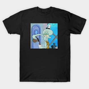 sad squidward, morning coffee T-Shirt